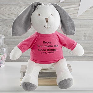 Write Your Own Personalized Plush White Bunny