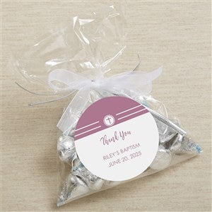 Modern Cross Girl Personalized Stickers for Baptism Favors