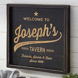 Brewing Co. Personalized Distressed Black Wood Wall Art - 12x12