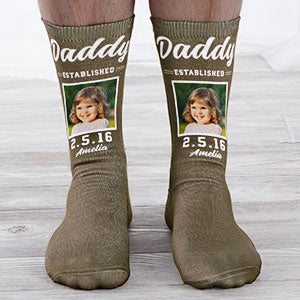 Established Personalized 1 Photo Dad Socks