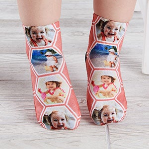 Geometric Personalized Photo Toddler Socks