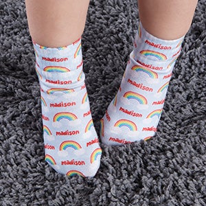 Rainbow Personalized Toddler Socks