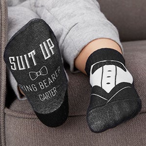 Suit Up Personalized Toddler Socks