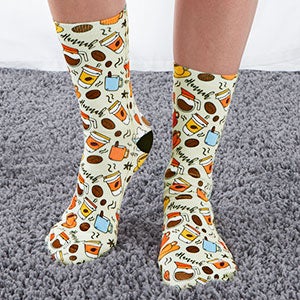 Coffee Lover Personalized Adult Socks