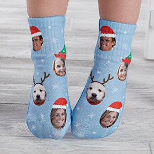Personalized Christmas Character Photo Socks for Toddlers