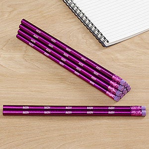 Metallic Purple Personalized Pencil Set of 12