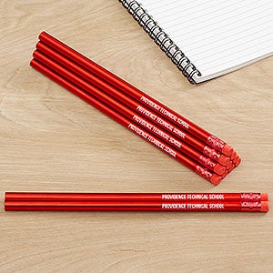 Write Your Own Metallic Red Personalized Pencil Set of 12