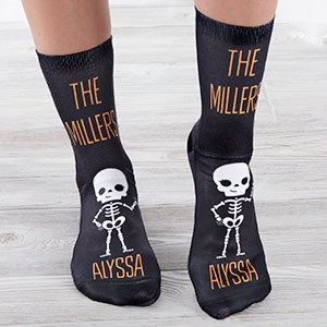 Skeleton Characters Personalized Women's Halloween Socks