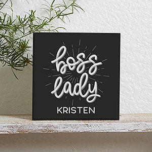 Boss Lady Personalized Decorative Wood Block
