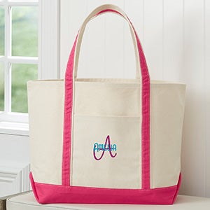 Playful Name Embroidered Weekender Tote - Pink