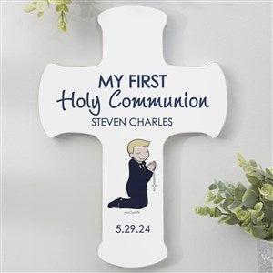 Personalized First Communion Boy Cross - 8x12