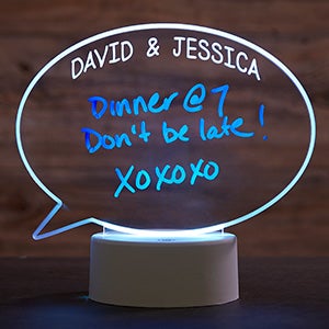 Speech Bubble Personalized Dry Erase Acrylic LED Sign
