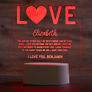 LOVE Personalized Light Up Acrylic LED Sign