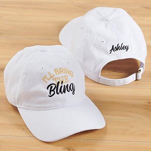 I'll Bring The Embroidered White Baseball Cap