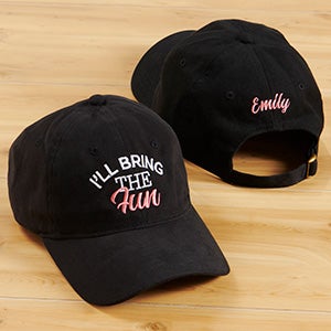 I'll Bring The Embroidered Black Baseball Cap