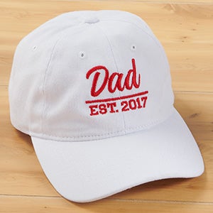 Established Dad Personalized White Baseball Cap