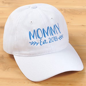 Established Mom Personalized White Baseball Cap