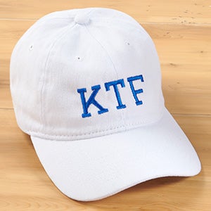 Monogram Personalized White Baseball Cap