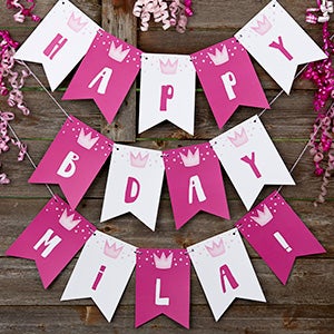 Onederful Girl First Birthday Personalized Bunting Banner - 32 Flags