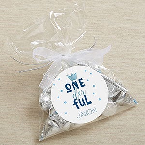 Onederful Boy First Birthday Personalized Favor Stickers