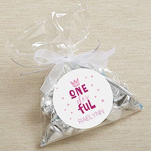 Onederful Girl First Birthday Personalized Favor Stickers