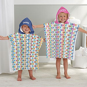 Photo Bubbles Personalized Kids Poncho Bath Towel