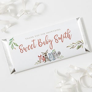 Sweet Baby Woodland Personalized Candy Bar Wrappers - Set of 12