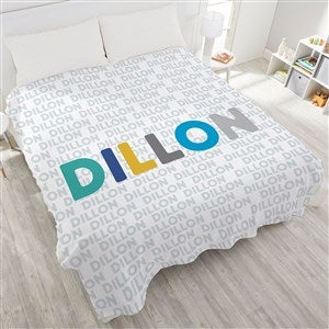 Vibrant Name Personalized 90x90 Plush Queen Fleece Blanket