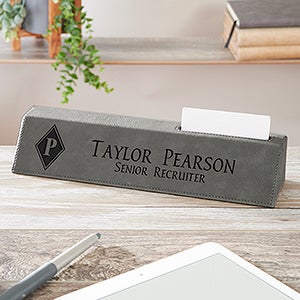 Executive Monogram Personalized Name Plate & Card Holder