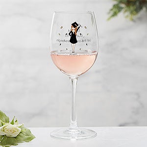 Personalized Graduation White Wine Glass - Graduation Girl philoSophie's®