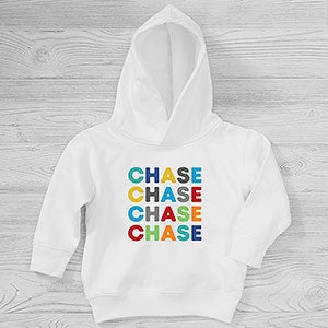 Vibrant Name For Him Personalized Toddler Hooded Sweatshirt