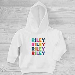 Vibrant Name For Her Personalized Toddler Hooded Sweatshirt