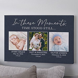 Moments In Time Personalized 3 Photo Canvas Print - 24x36