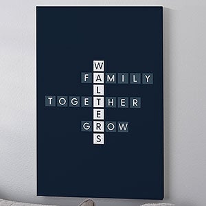 Family Crossword Personalized Canvas Print - 20x30
