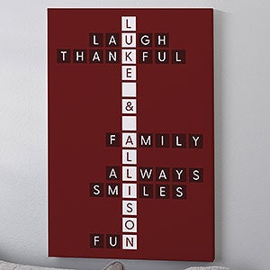 Family Crossword Personalized Canvas Print - 16x24