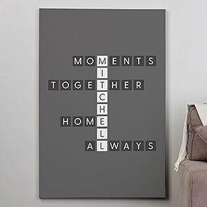 Family Crossword Personalized Canvas Print - 32x48