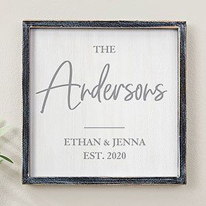 Family Elegance Personalized Blackwashed Wood Wall Art 12x12