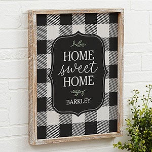 Black & White Buffalo Check Whitewashed Barnwood Frame Wall Art - 14x18