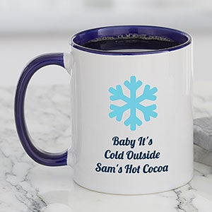 Christmas Icon Personalized Coffee Mug 11 oz Blue