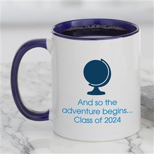 Graduation Icon Personalized Coffee Mug 11 oz Blue