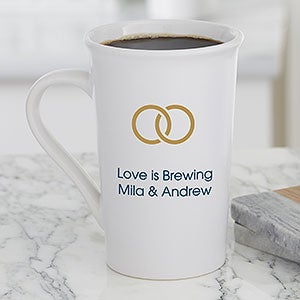 Wedding Icon Personalized Latte Mug 16 oz White