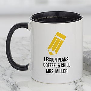 Teacher Icon Personalized Coffee Mug 11 oz Black
