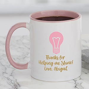 Teacher Icon Personalized Coffee Mug 11 oz Pink