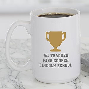Teacher Icon Personalized Coffee Mug 15 oz White