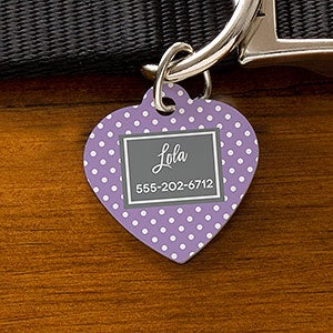 Pattern Play Personalized Dog ID Tag - Heart