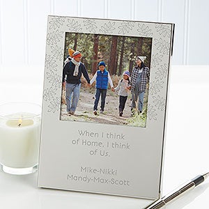 Engraved Message Personalized Silver Picture Frame