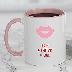 Valentine's Day Icon Personalized Coffee Mug 11 oz Pink