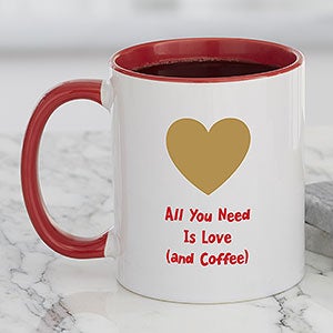 Valentine's Day Icon Personalized Coffee Mug 11 oz Red
