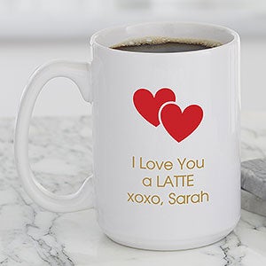 Valentine's Day Icon Personalized Coffee Mug 15 oz White
