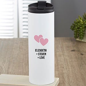 Valentine's Day Icon Personalized 16 oz Travel Tumbler